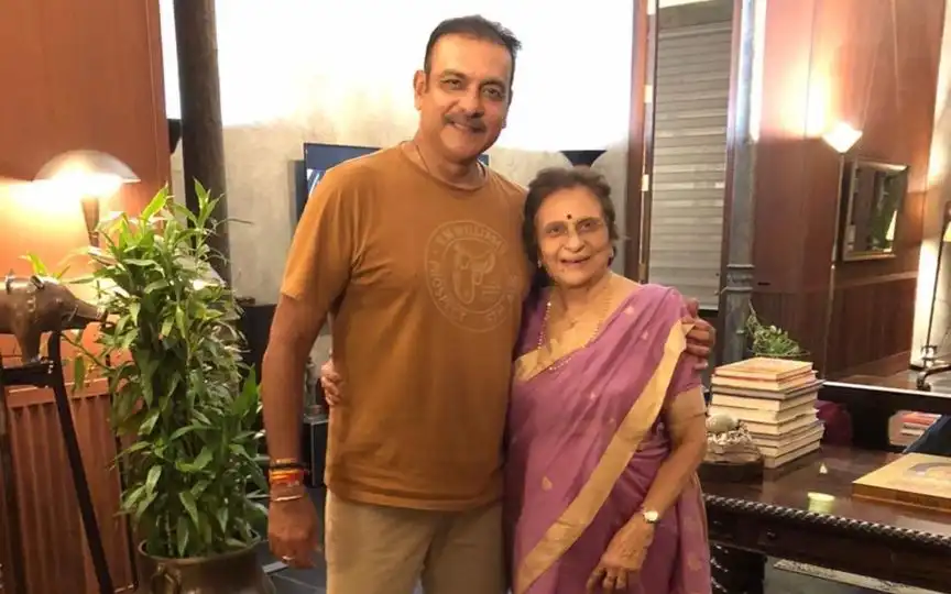 Ravi Shastri with his mom [Source: @RaviShastriOfc/x.com]