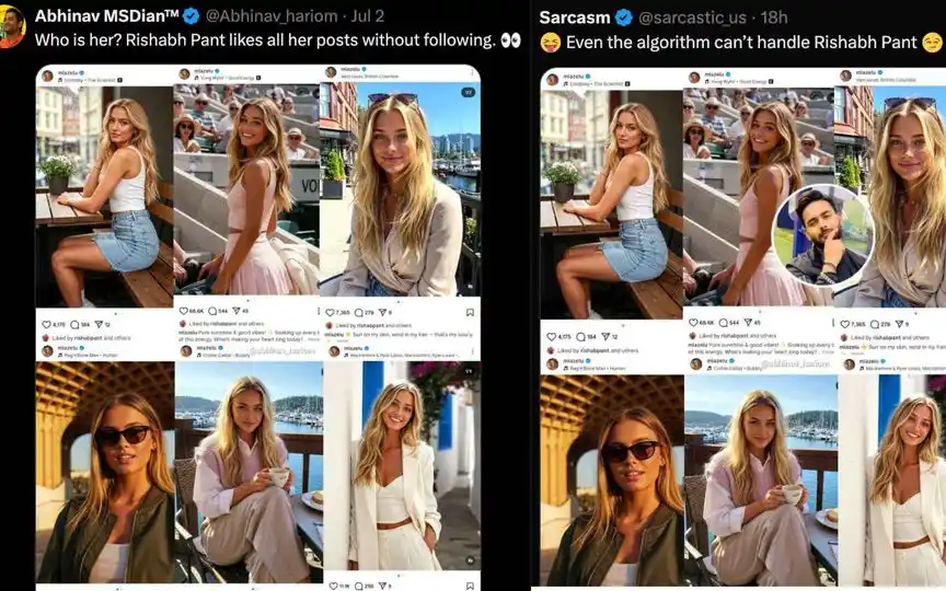 Rishabh Pant trolled online (Source:@Abhinav_hariom,x.com)