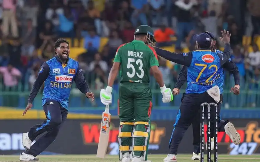 SL defeated BAN in the first ODI [Source: @ImThimira07/x.com]