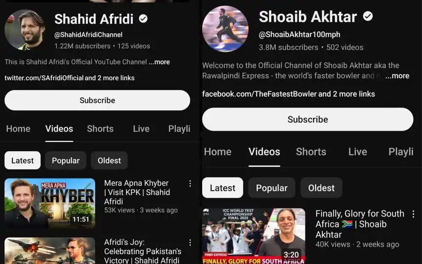 Shahid Afridi, Shoaib Akhtar social media account [Source: @atul_agrawal56/x.com]

