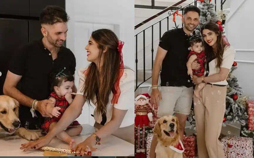 Keshav and his wife Lerisha with their child (Instagram.com/keshavmaharaj16)
