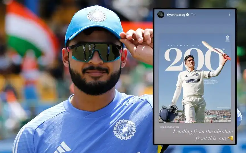 Riyan Parag posts Instagram story [Source: @BCCI/X.com]
