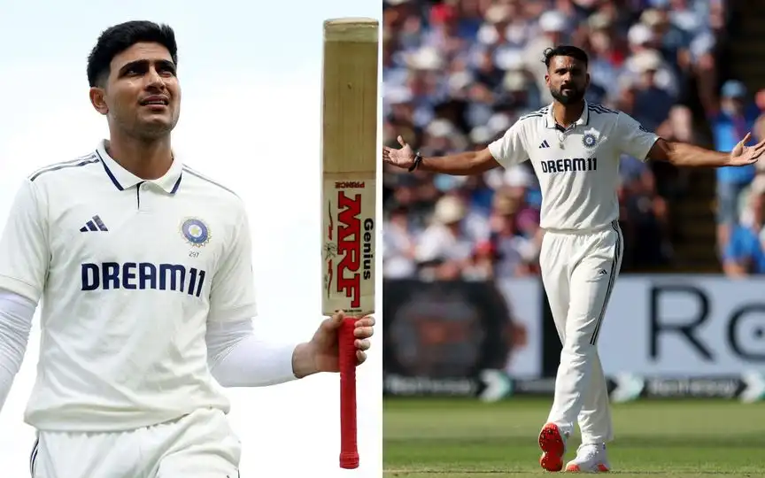 Shubman Gill and Akash Deep (Source: @mufaddal_vohra/X.com, @BCCI/X.com)