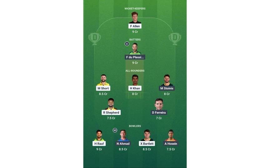 SF vs TEX Team1. [Source - Dream11 App]