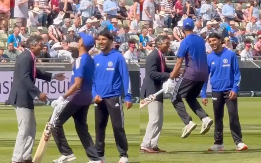 RR Reunion Sparks Joy!  Yashasvi Jaiswal And Sangakkara Share Heartwarming Moment