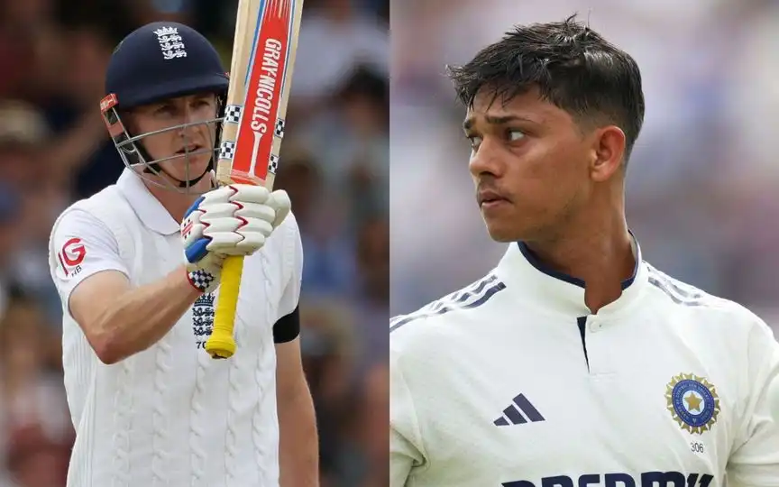 Harry Brook and Yashasvi Jaiswal [Source: @englandcricket/x, AP]