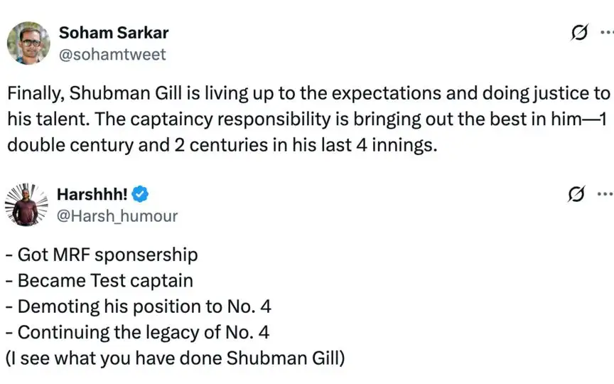 Fan tweets [Source: @sohamtweet, @Harsh_humour/X.com]