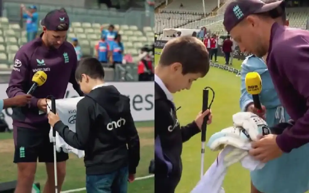 Joe Root's gesture went viral [Source: @englandcricket/x.com]
