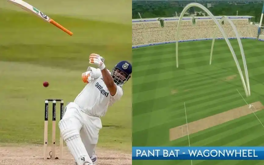 Rishabh Pant Bat's Wagon Wheel. [Source - sports360/mufaddalvohra/x.com]
