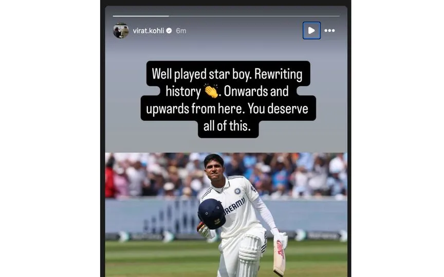 Virat Kohli's IG story [Source: Virat.Kohli/Instagram]