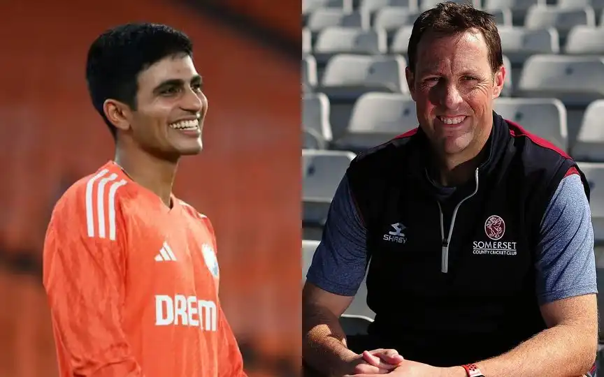 Shubman Gill and Marcus Trescothick [Source: @ICC/X.com]