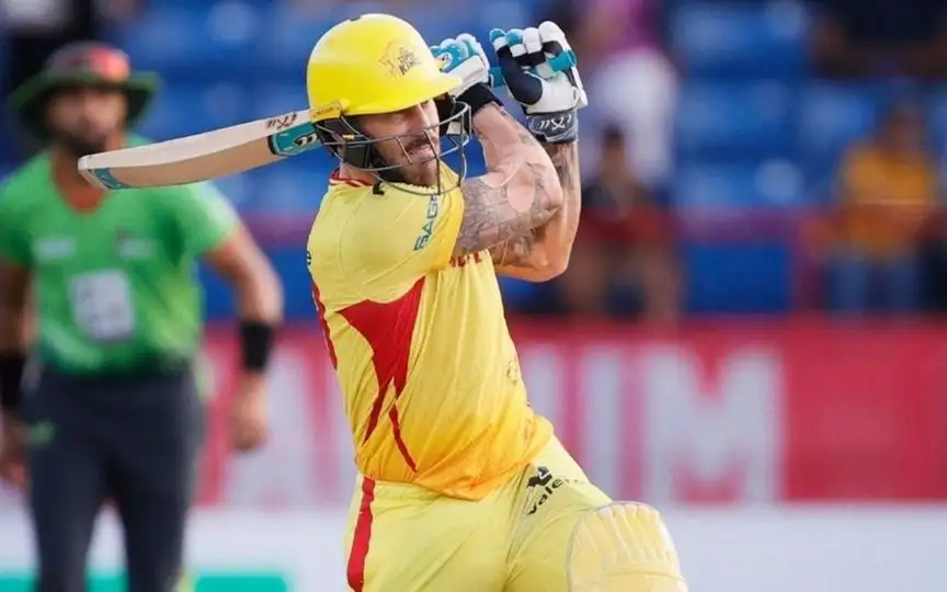 Faf du Plessis in action [Source: @Sivy_Raina3/X]