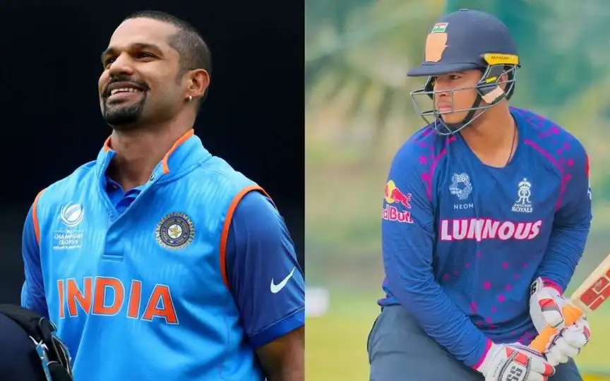 Shikhar Dhawan and Vaibhav Suryavanshi [Source: @parasVK/X.com]