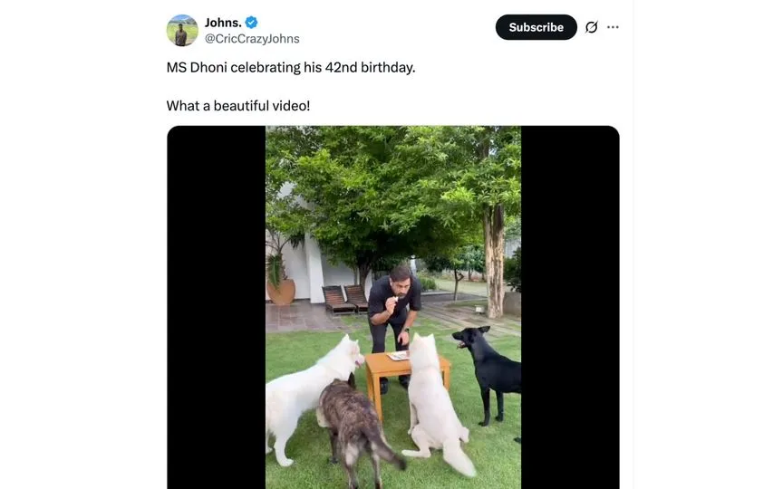 MS Dhoni's 42nd birthday [Source: @CricCrazyJohns/X.com]