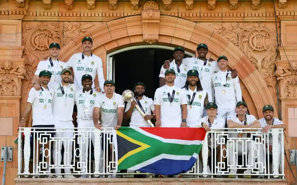 South Africa lifts the ICC WTC Trophy - (Source : @Johns/X.com)