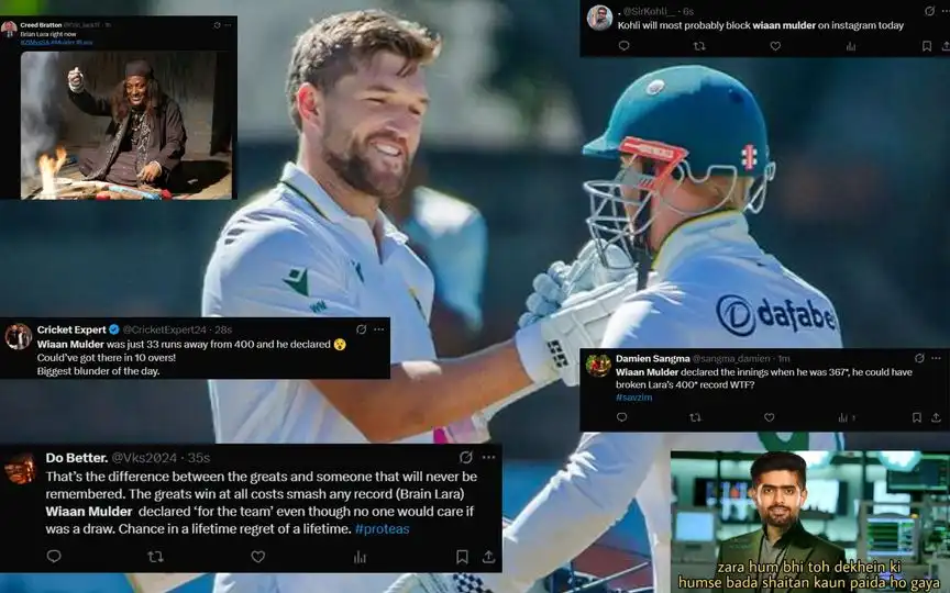 "Kohli Will Block Mulder" Internet Roasts SA Skipper For Bizarre Declaration At 367 "Kohli Will Block Mulder" Internet Roasts SA Skipper For Bizarre Declaration At 367