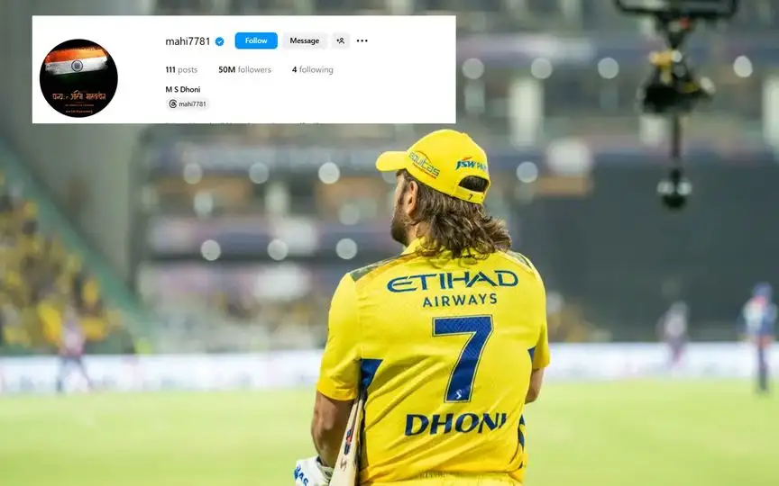 MS Dhoni Completes 50 Million On Instagram (Source: @CricCrazyJohns/x.com, @mahi7781/instagram.com)