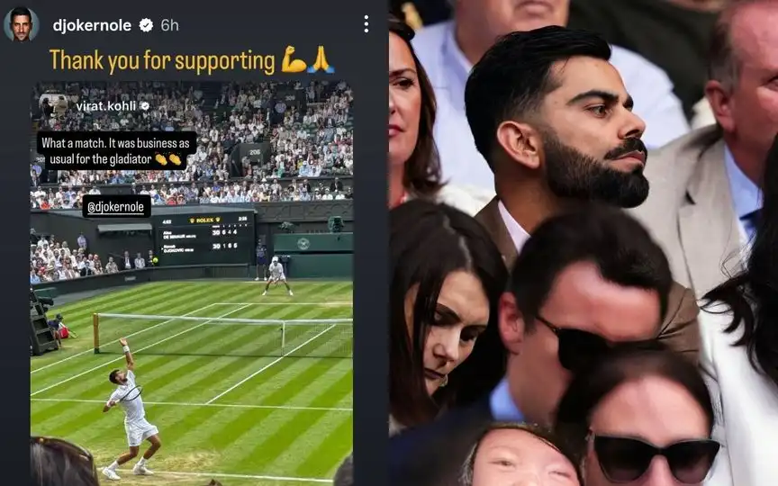 Novak Djokovic reacts to Virat Kohli's praise [Source: @mufaddal_vohra/X.com]
