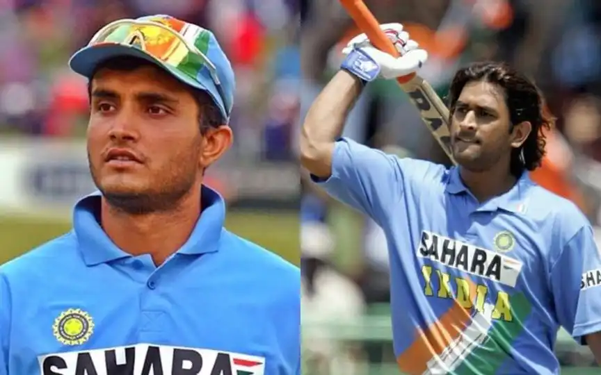Sourav Ganguly and MS Dhoni [Source: @Beniwal_break, @KailashOnline/x.com