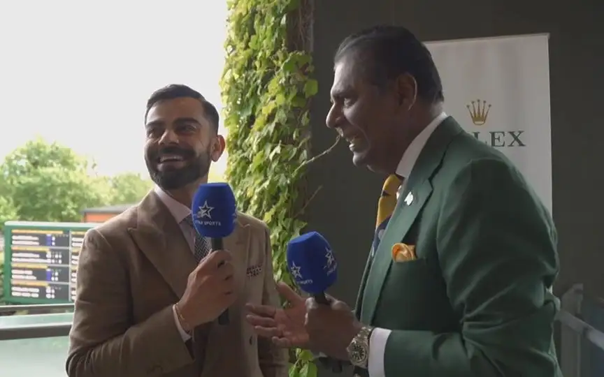 Virat Kohli and Vijay Amritraj - (Source : @Johns/X.com)