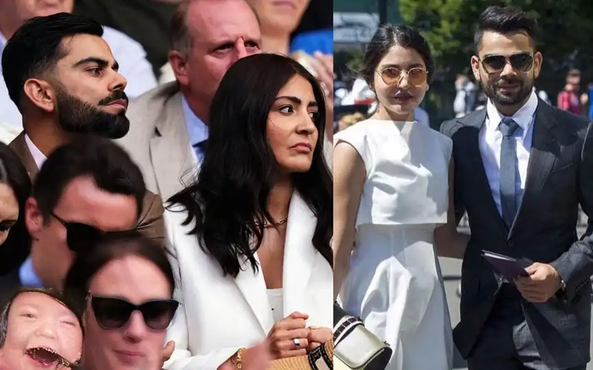 Virat Kohli with Anushka Sharma at Wimbledon [Source: @mufaddal_vohra/X.com]