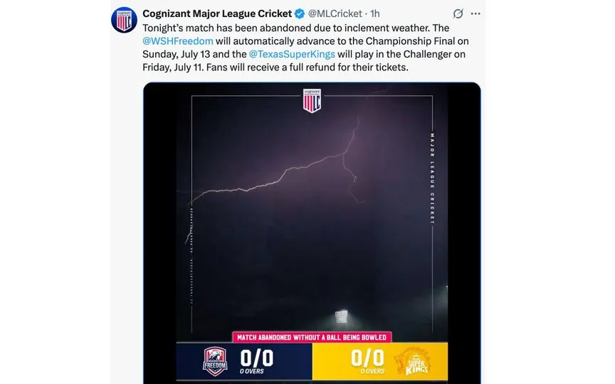 MLC's tweet [Source: @MLCricket/X.com]