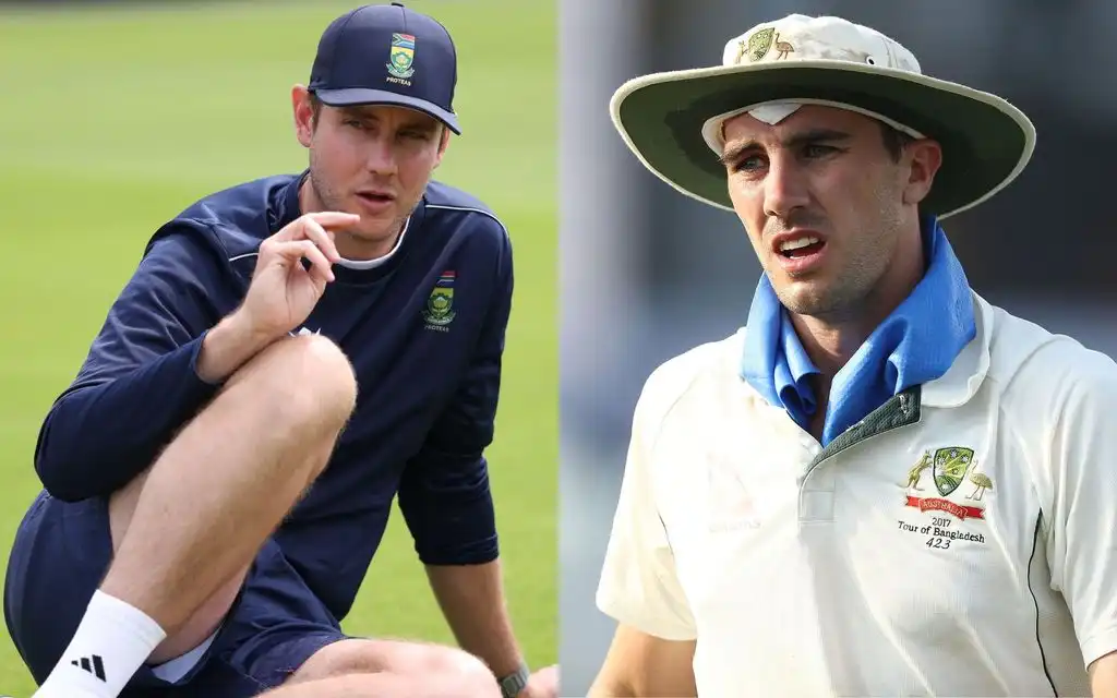 Stuart Broad and Pat Cummins [Source: @ICC/X.com]