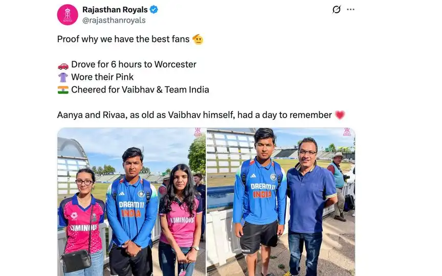 RR's tweet [Source: @rajasthanroyals/X.com]