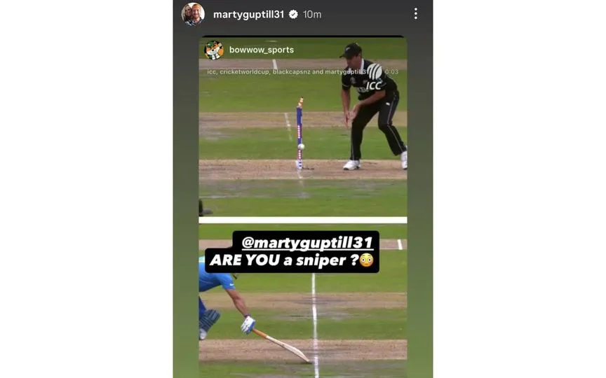 Martin Guptill shares Instagram story [Source: @mufaddal_vohra/X.com]