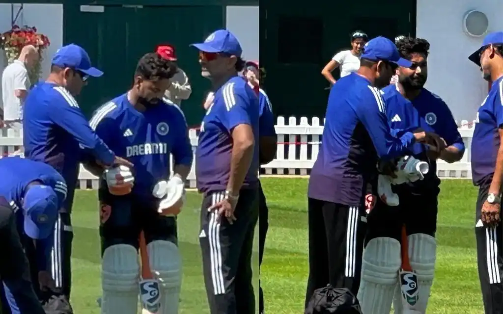 Rishabh Pant in nets on Day 2 (Source:@AnkanKar/X.com)