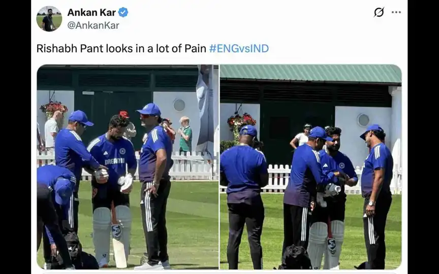 Rishabh Pant in nets (Source:@Ankankar/X.com)