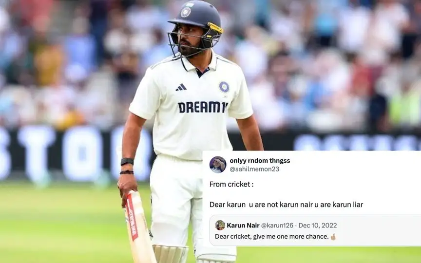 Karun Nair wastes a golden opportunity at Lord's [Source: @Jay_Cricket12, @sahilmemon23/X.com]