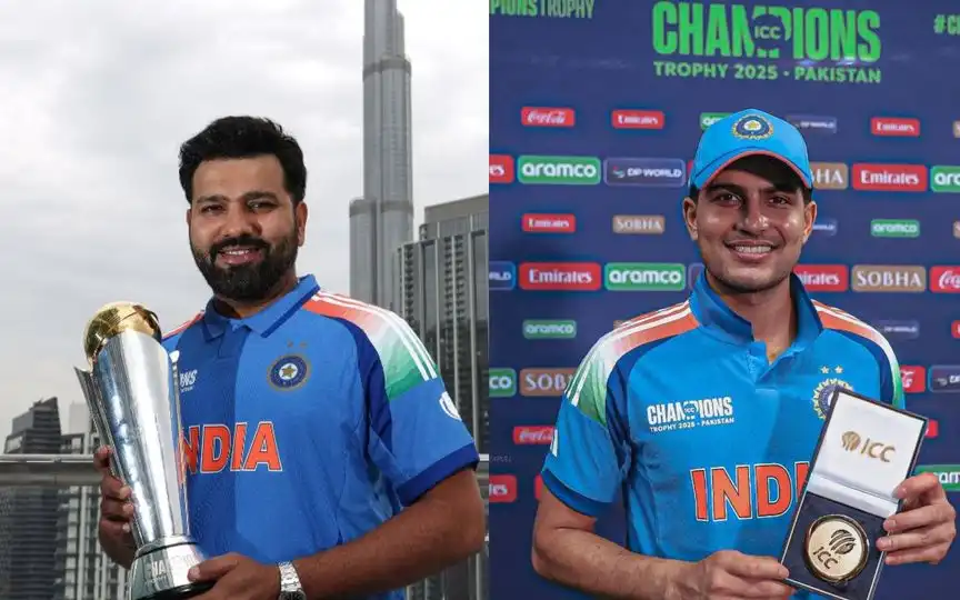 Rohit Sharma and Shubman Gill [Source: ICC and @AhmedGT_/X.com]