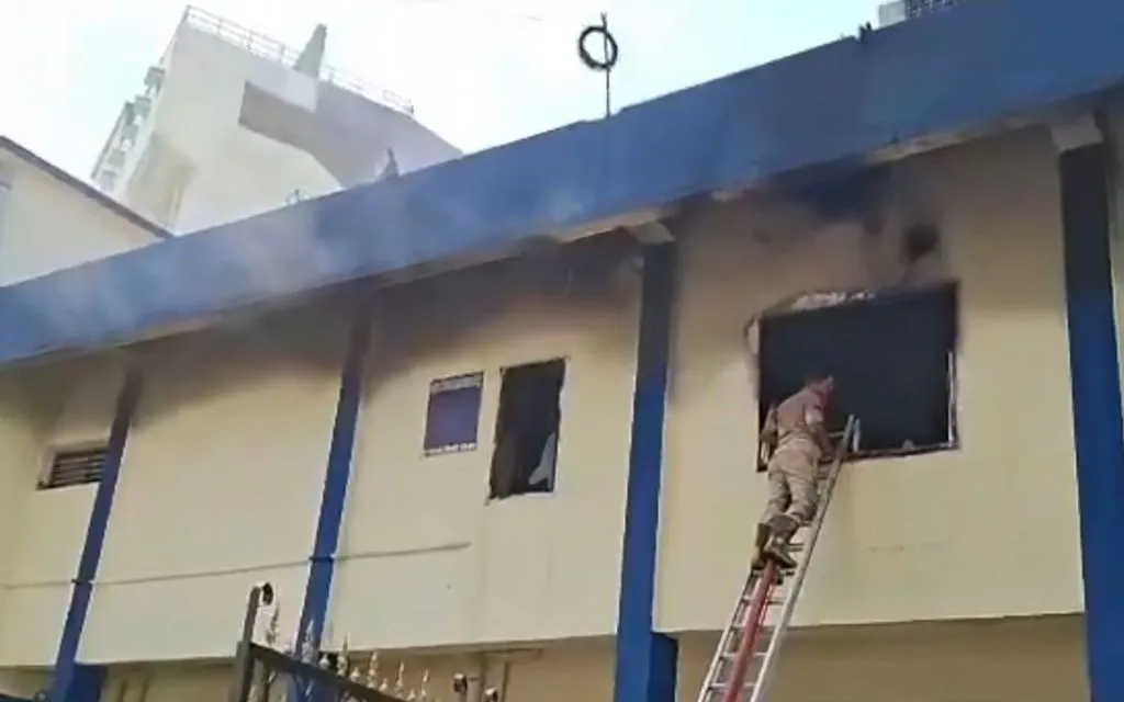 Fire Ignites At OCA Conference Hall (Source: @PrameyaEnglish/x.com)