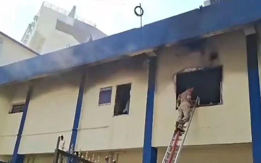 Fire Ignites At OCA Conference Hall (Source: @PrameyaEnglish/x.com)
