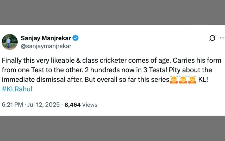 Manjrekar's tweet [Source: @sanjaymanjrekar/X.com]
