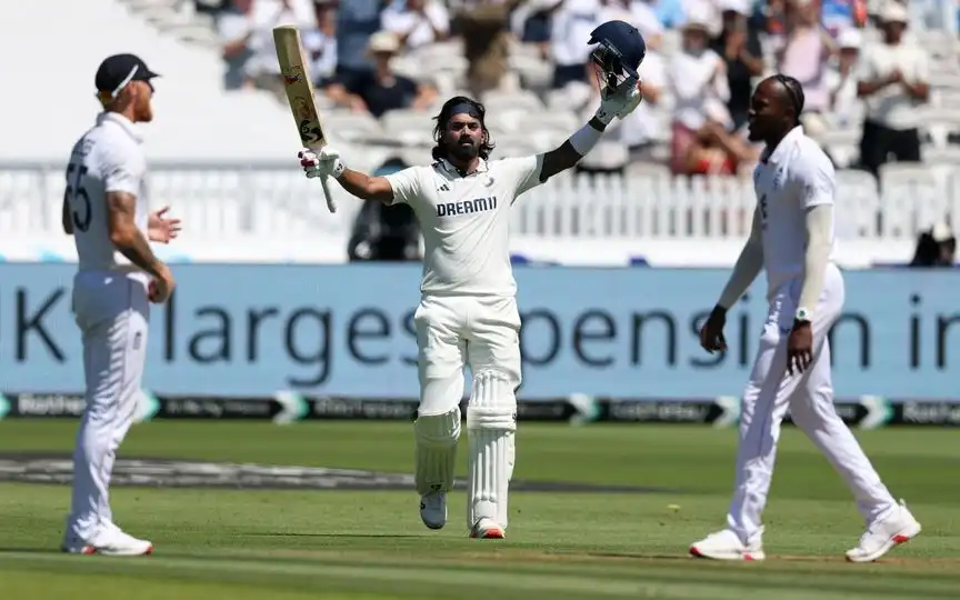 KL Rahul celebrating his century on Day 3 [Source: @BCCI/x]