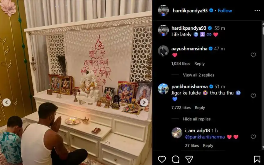 Hardik Pandya's Instagram post [Source: @hardikpandya93/Instagram]