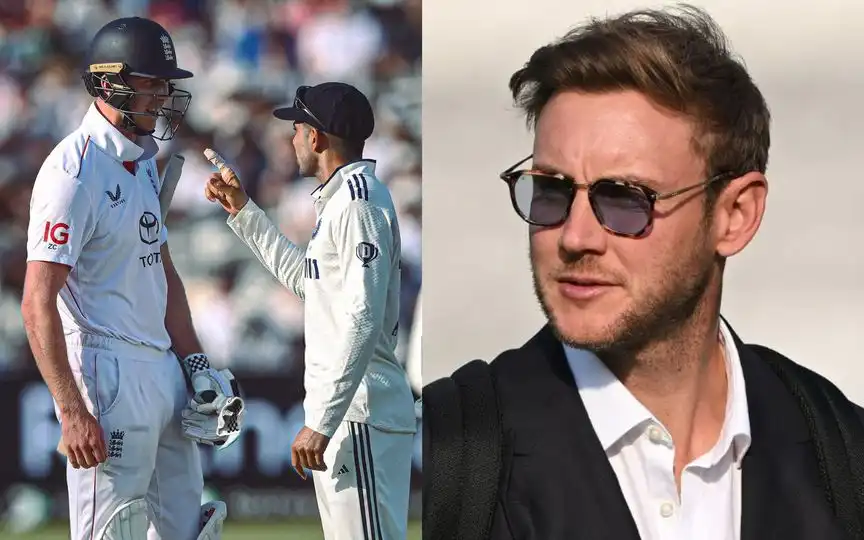 Shubman Gill with Zak Crawley, and Stuart Broad [Source: @chitta2019, @wercricket/x]