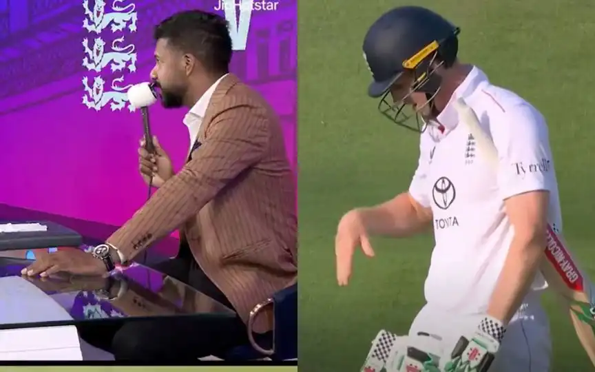 Indian commentator misjudge Zak Crawley [Source: @StarSportsIndia, @1sInto2s/X.com]