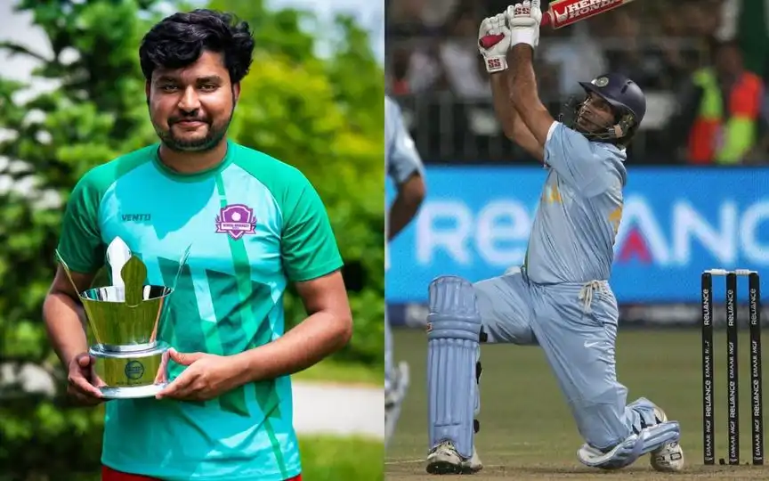 मनन बशीर ने युवराज की उपलब्धि दोहराई [स्रोत: @EuropeanCricket, @WisdenCricket/X]