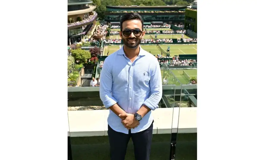 Rahane at Wimbledon 2025 (Source:@CricCrazyJohns,x.com)