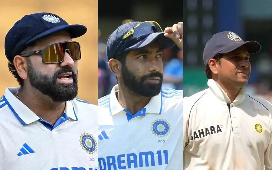 Rohit Sharma, Jasprit Bumrah and Sachin Tendulkar (Source: @mufaddal_vohra/X.com, @ImTanujSingh/X.com)