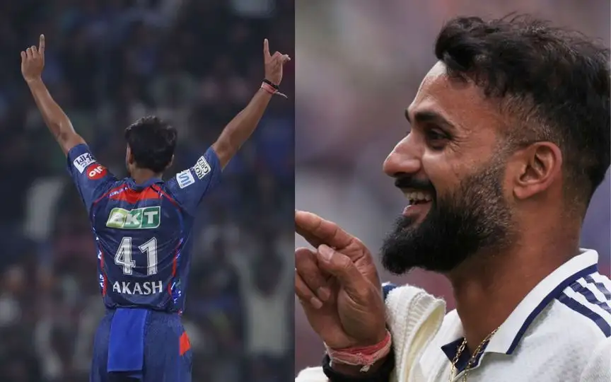 Akash Deep in IPL and Test cricket (Source:AP Photos and @SportskeedaAff/X.com)