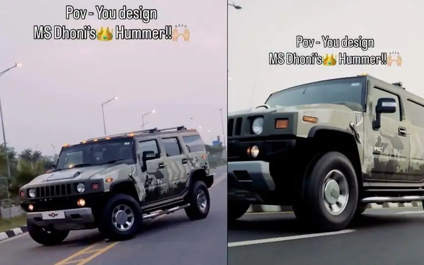 MS Dhoni's car (Source:@WorshipDhoni,x.com)