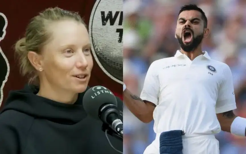 Alyssa Healy and Virat Kohli [Source: @LiSTNRSport/youtube.com, @ImTanujSingh/x.com]
