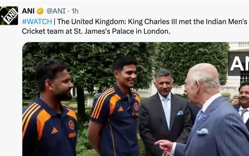 King Charles with Shubman Gill [Source: @ANI/X.com]