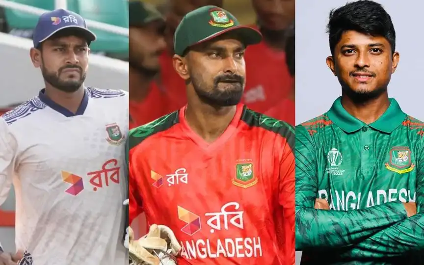 Mehidy Hasan Miraz, Litton Das and Shak Mahedi [Source: @bdcrictime/X.com]