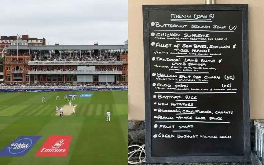  Lord's Lunch Menu for third Test revealed [Source: @tayyab_ibn_adam, @HomeOfCricket/X.com]