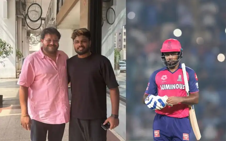 Sanju Samson with RR coach (Source:@HustlerCSK,x.com)